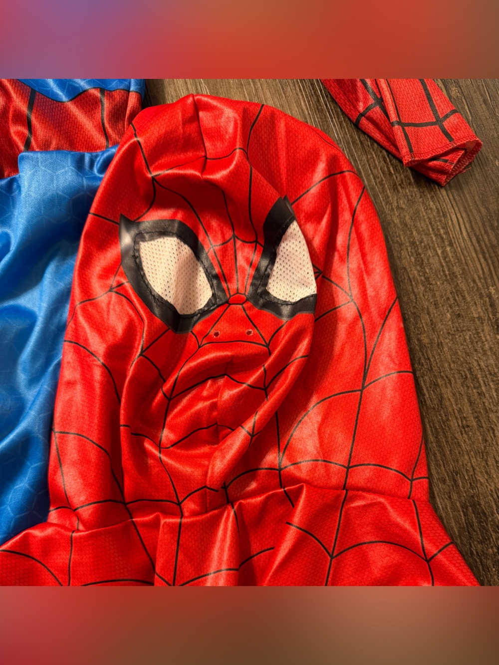 Red and Blue Spider Web Kids Costume - Classic Superhero Outfit - Picture 2 of 6